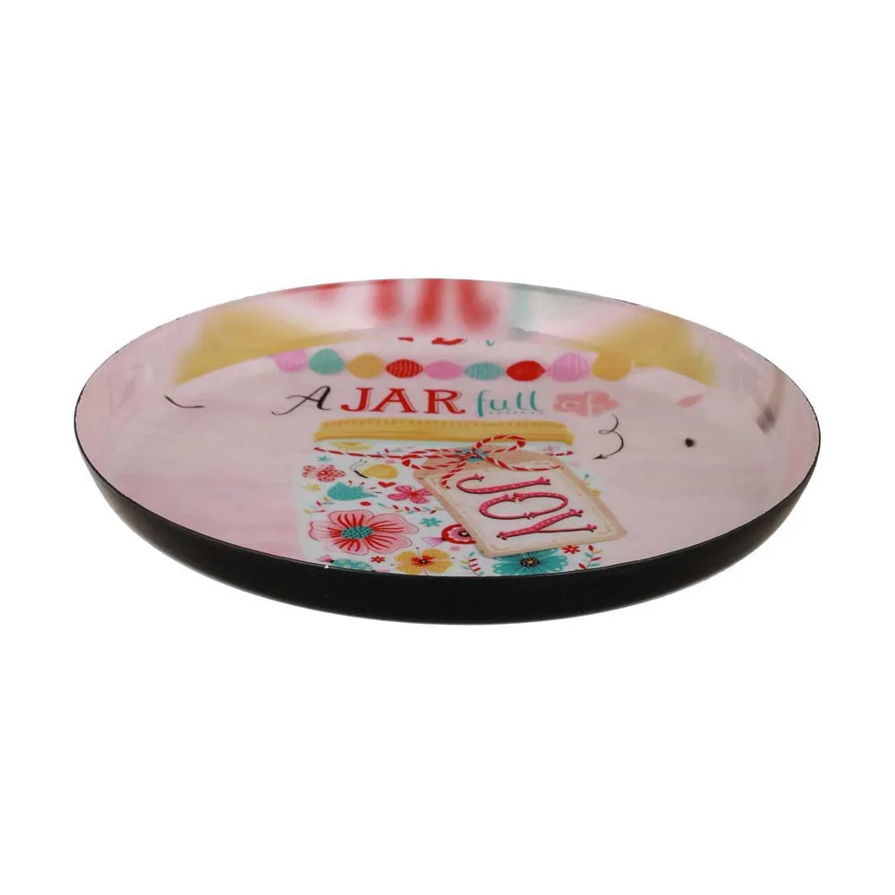 Typographic 'Joyful' Premium Decorative Metal Wall Plate (10 Inches)