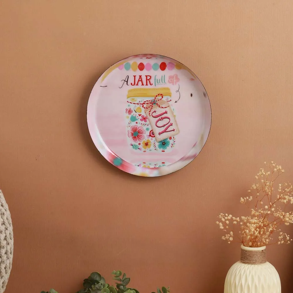 Typographic 'Joyful' Premium Decorative Metal Wall Plate (10 Inches)