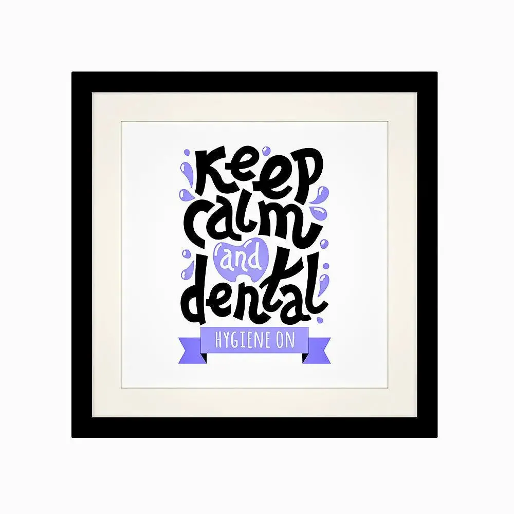 Typographic Quirky Framed Wall Art for Dentist's Office