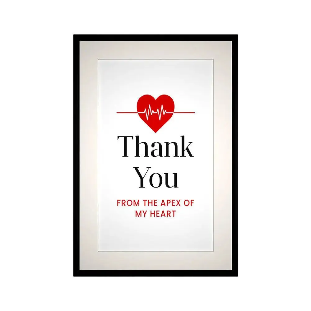 Typographical Framed Wall Art for Cardiologist Clinic / Gift for Doctor