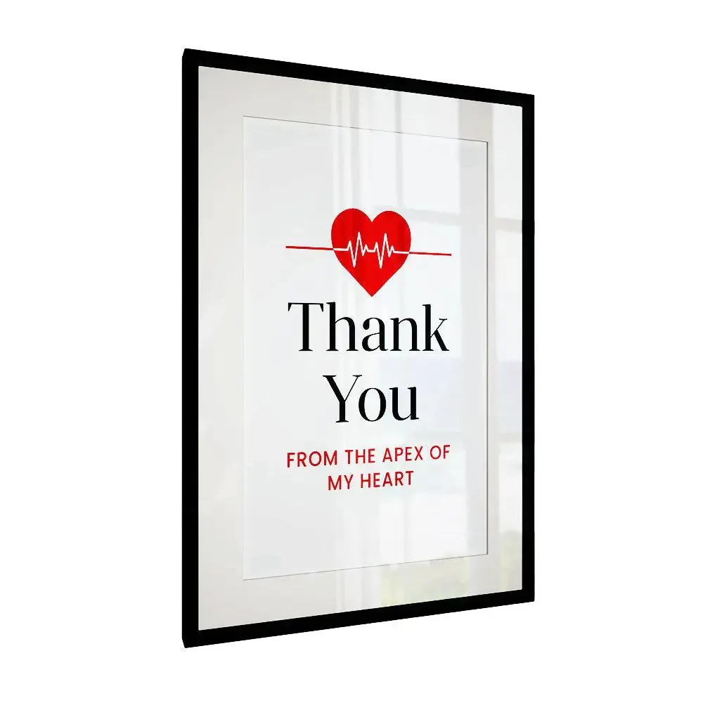 Typographical Framed Wall Art for Cardiologist Clinic / Gift for Doctor