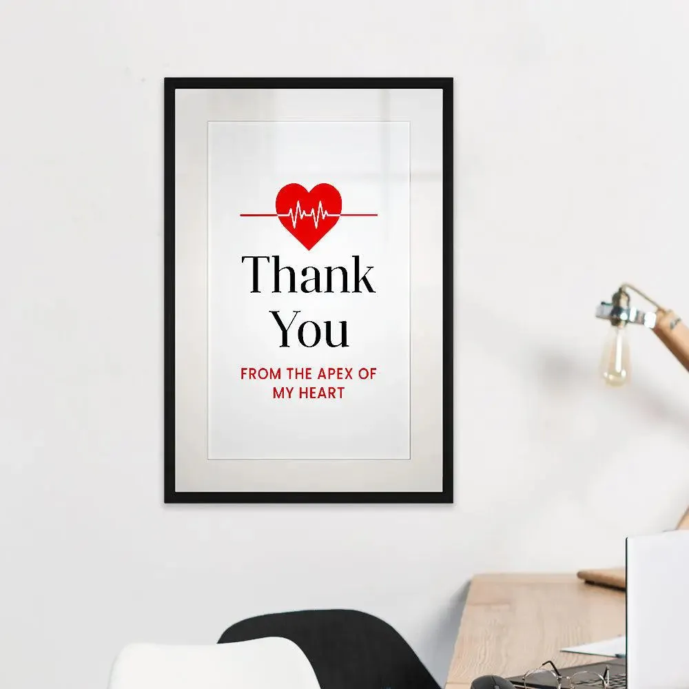 Typographical Framed Wall Art for Cardiologist Clinic / Gift for Doctor