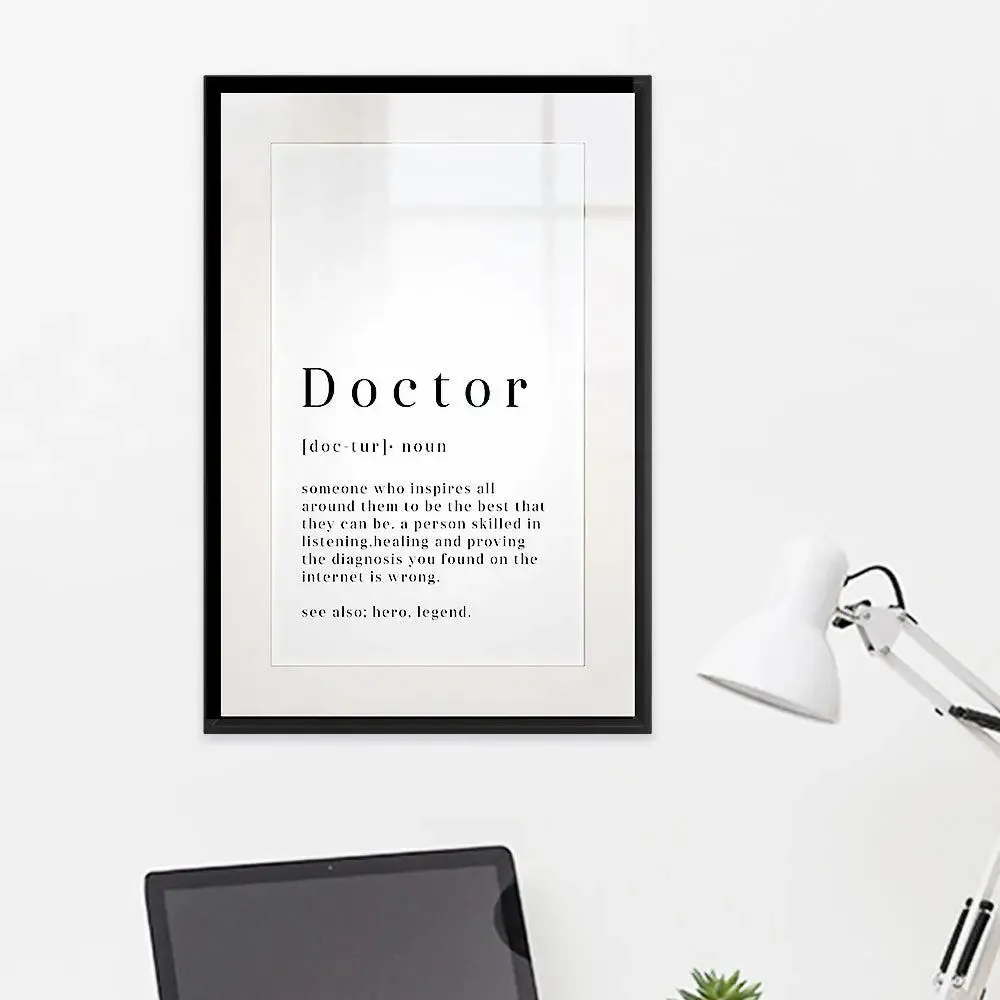 Typographical Framed Wall Art for Doctor's Clinic / Gift for Doctor