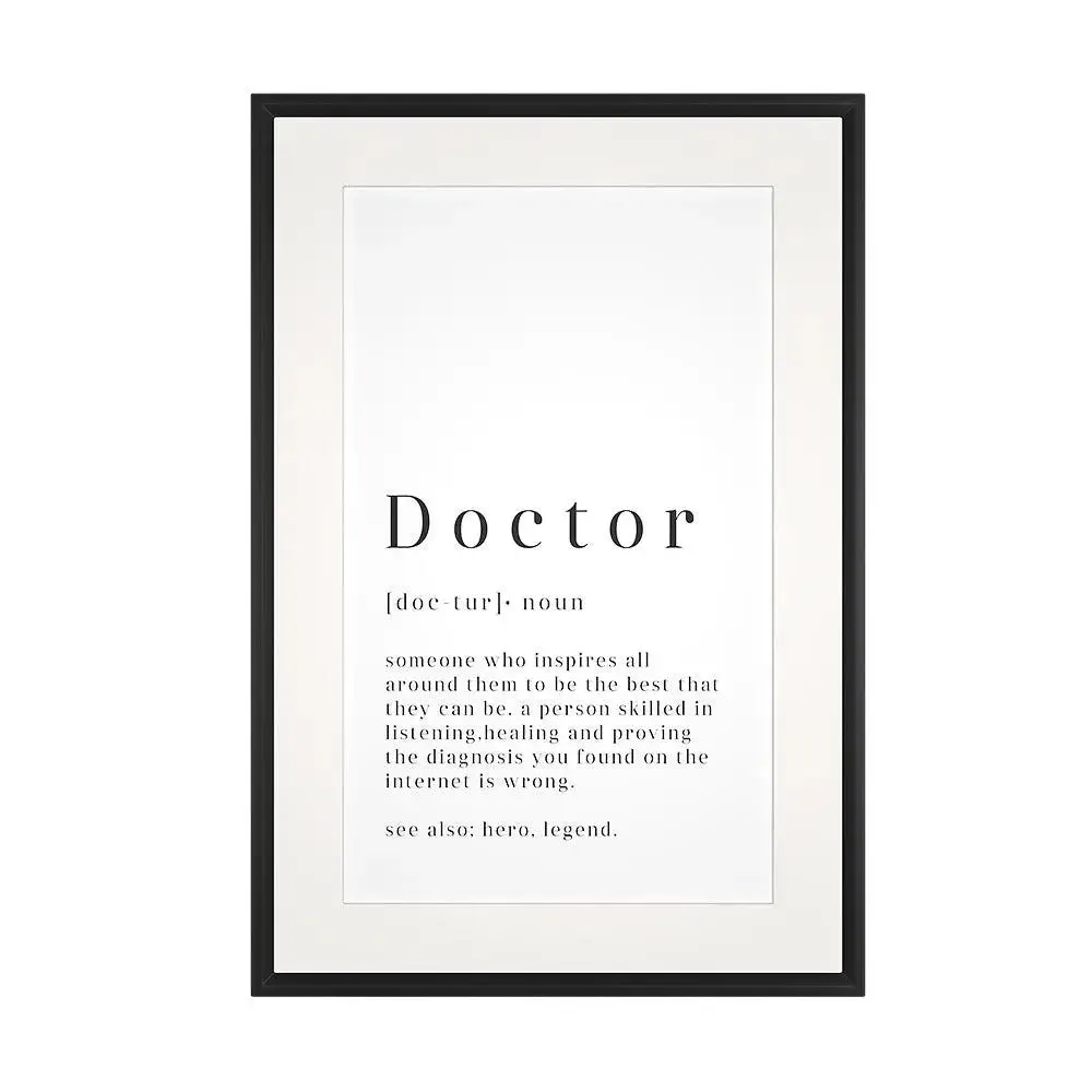 Typographical Framed Wall Art for Doctor's Clinic / Gift for Doctor