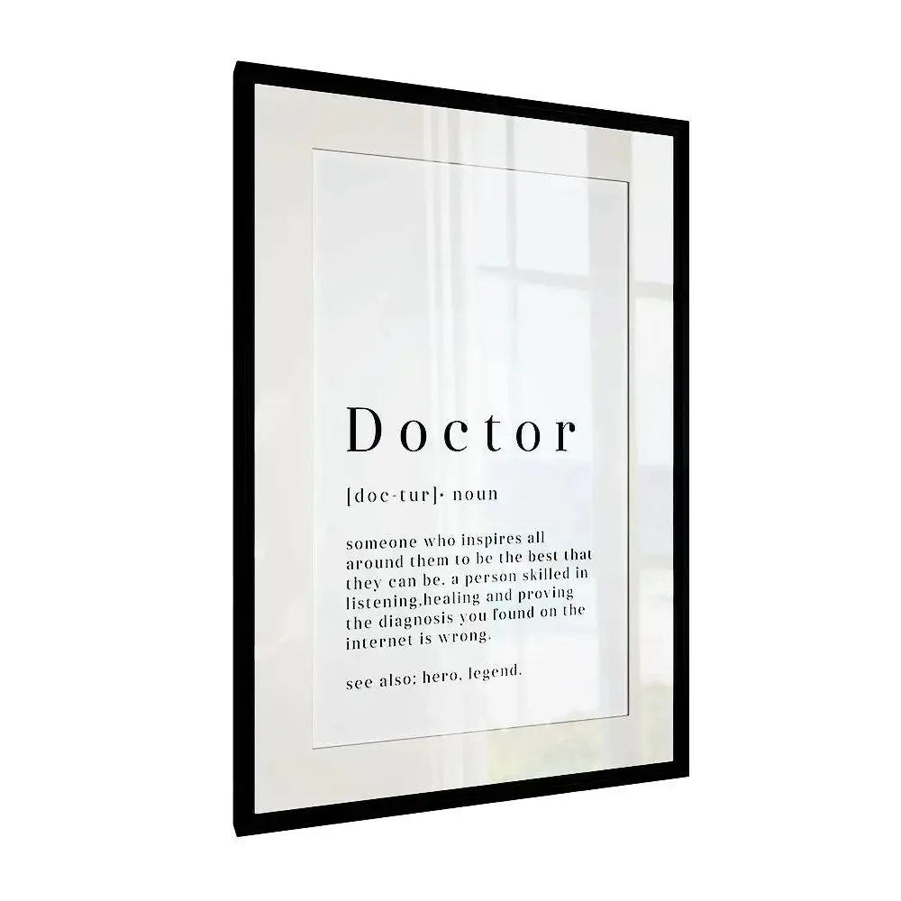 Typographical Framed Wall Art for Doctor's Clinic / Gift for Doctor