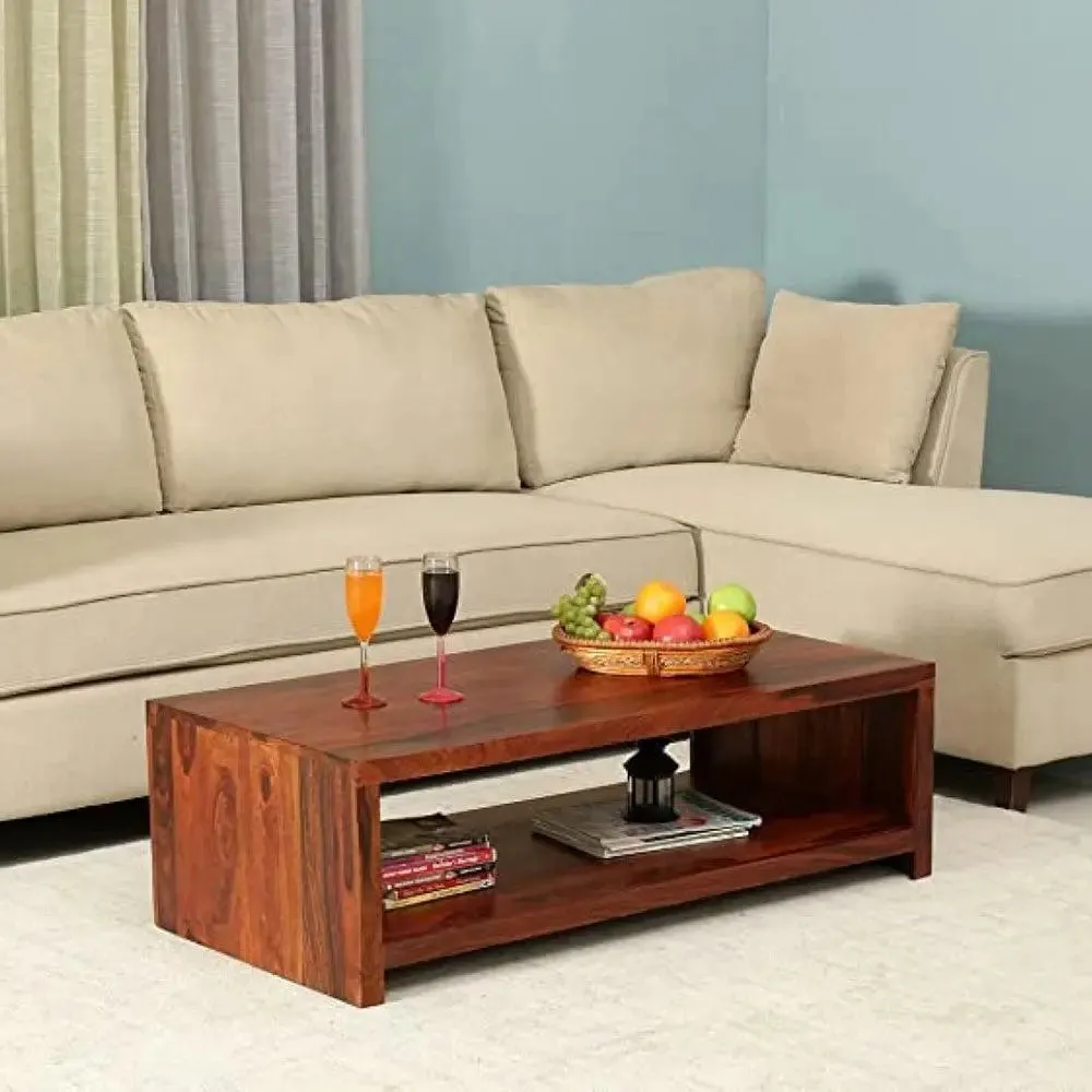 Ultra Modern Rectangular Shaped  Sheesham Wood Center Table