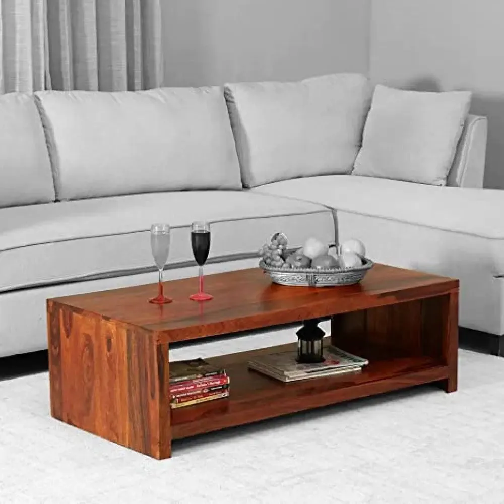 Ultra Modern Rectangular Shaped  Sheesham Wood Center Table