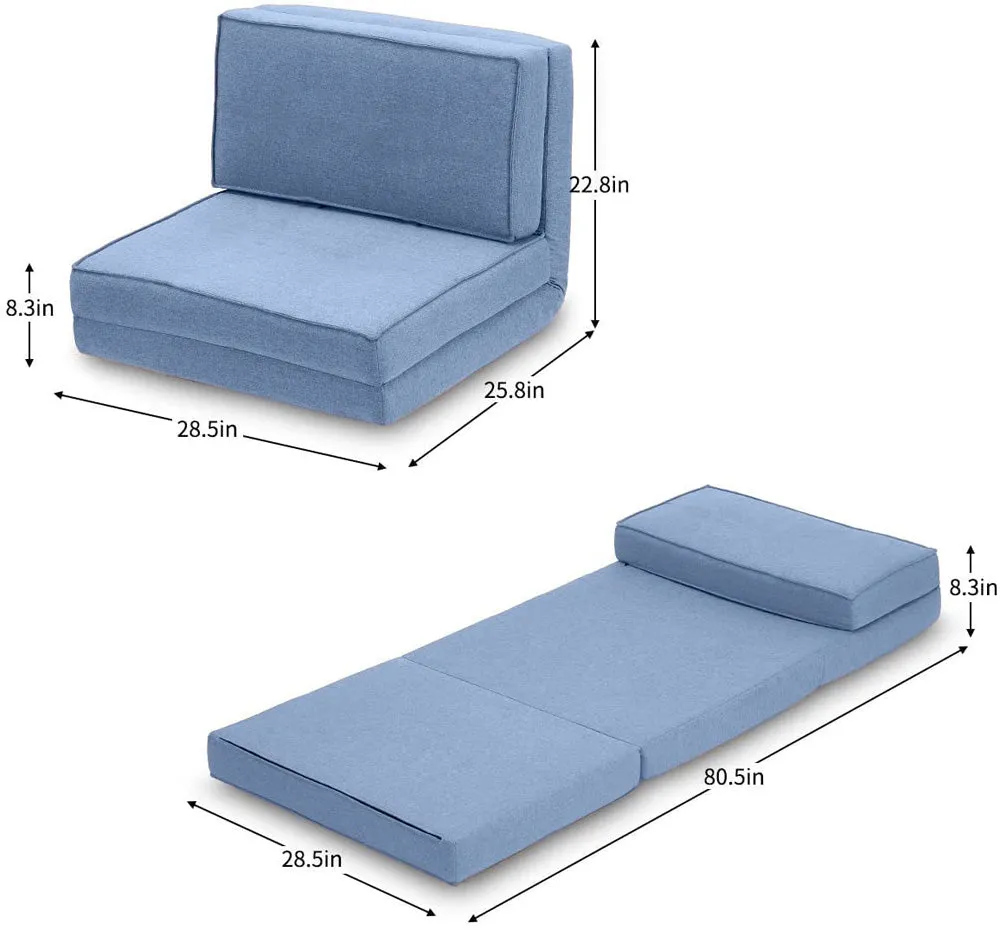 Ultra-Soft Comfortable Blue Floor Lounger With Adjustable Back Rest