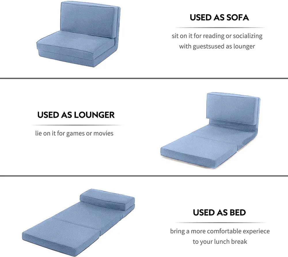 Ultra-Soft Comfortable Blue Floor Lounger With Adjustable Back Rest