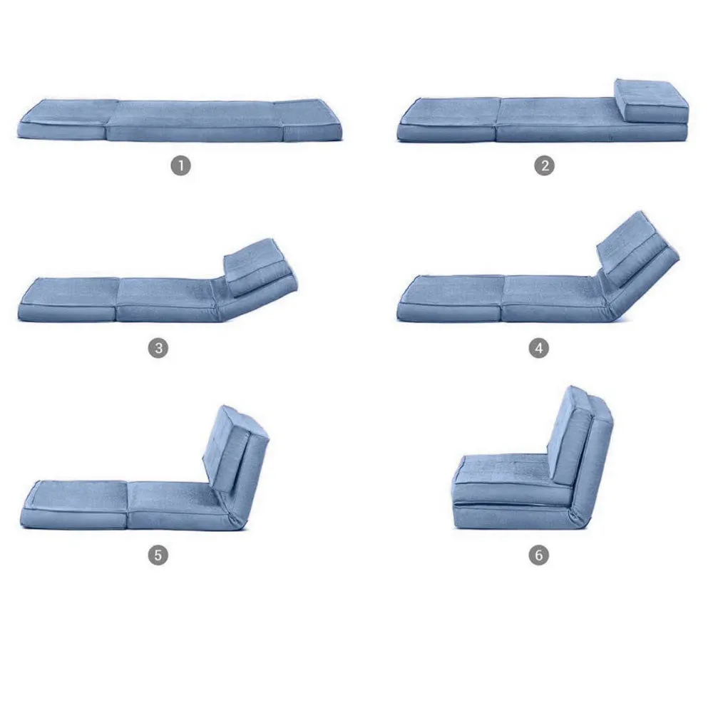 Ultra-Soft Comfortable Blue Floor Lounger With Adjustable Back Rest