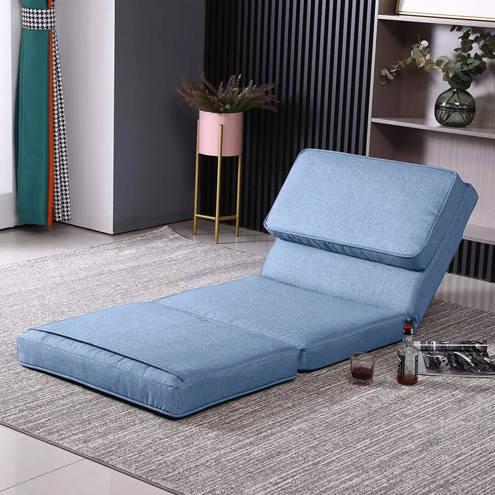 Ultra-Soft Comfortable Blue Floor Lounger With Adjustable Back Rest