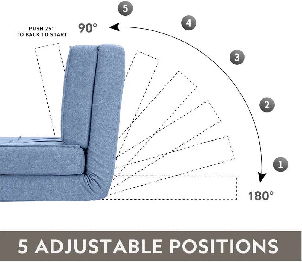 Ultra-Soft Comfortable Blue Floor Lounger With Adjustable Back Rest