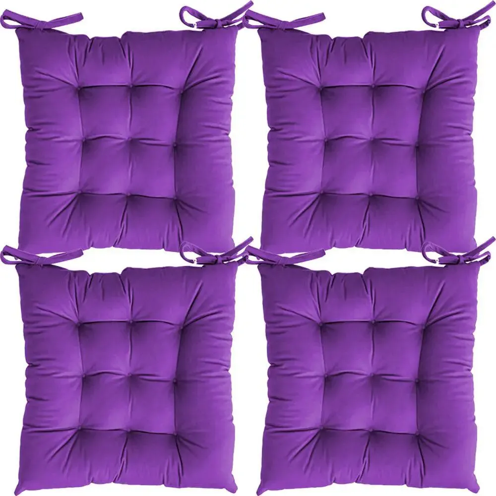 Ultra-Soft Solid cushions Microfiber Chair Pad/ Chair Cushion - 16x16 inch, Set of 4 Parrot Green