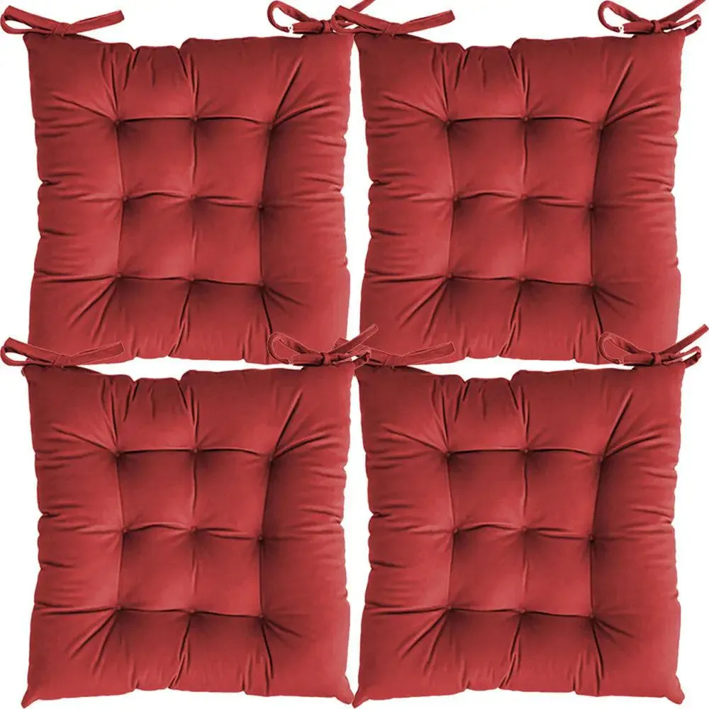 Ultra-Soft Solid cushions Microfiber Chair Pad/ Chair Cushion - 16x16 inch, Set of 4 Parrot Green