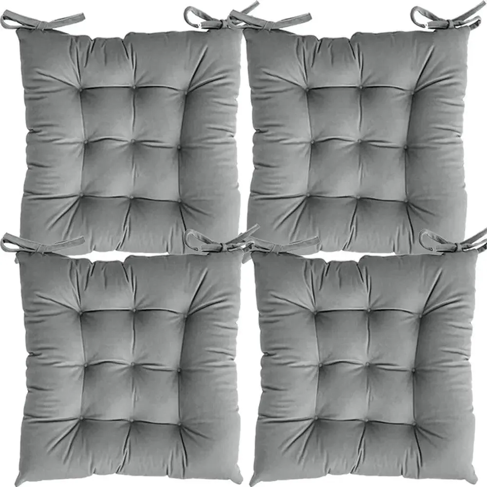 Ultra-Soft Solid cushions Microfiber Chair Pad/ Chair Cushion - 16x16 inch, Set of 4 Parrot Green