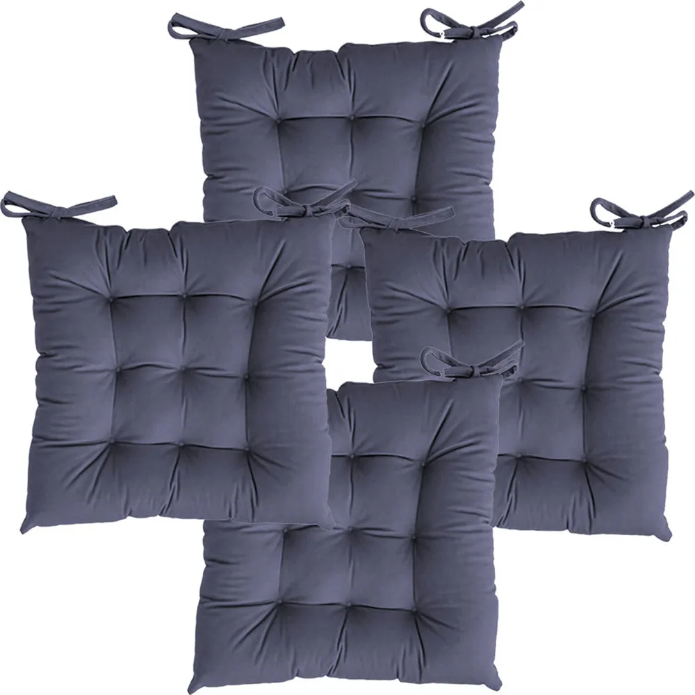 Ultra-Soft Solid cushions Microfiber Chair Pad/ Chair Cushion - 16x16 inch, Set of 4 Parrot Green