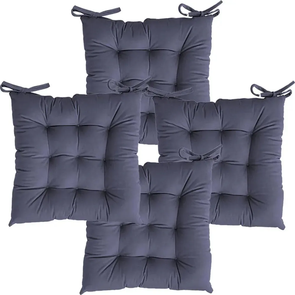 Ultra-Soft Solid cushions Microfiber Chair Pad/ Chair Cushion - 16x16 inch, Set of 4 Parrot Green