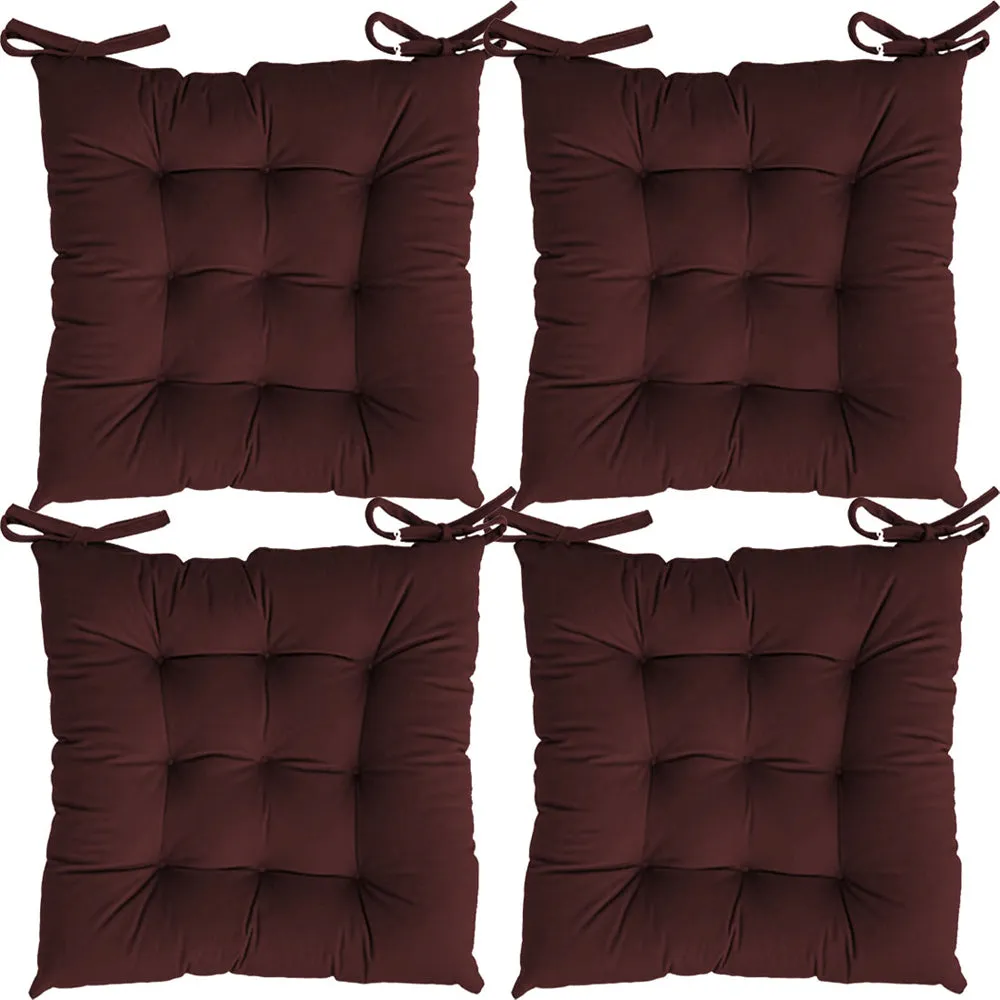 Ultra-Soft Solid cushions Microfiber Chair Pad/ Chair Cushion - 16x16 inch, Set of 4 Parrot Green