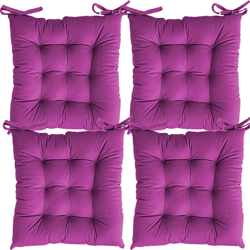 Ultra-Soft Solid cushions Microfiber Chair Pad/ Chair Cushion - 16x16 inch, Set of 4 Parrot Green