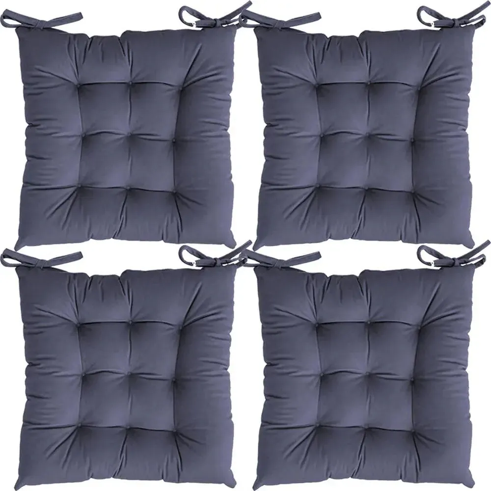 Ultra-Soft Solid cushions Microfiber Chair Pad/ Chair Cushion - 16x16 inch, Set of 4 Parrot Green