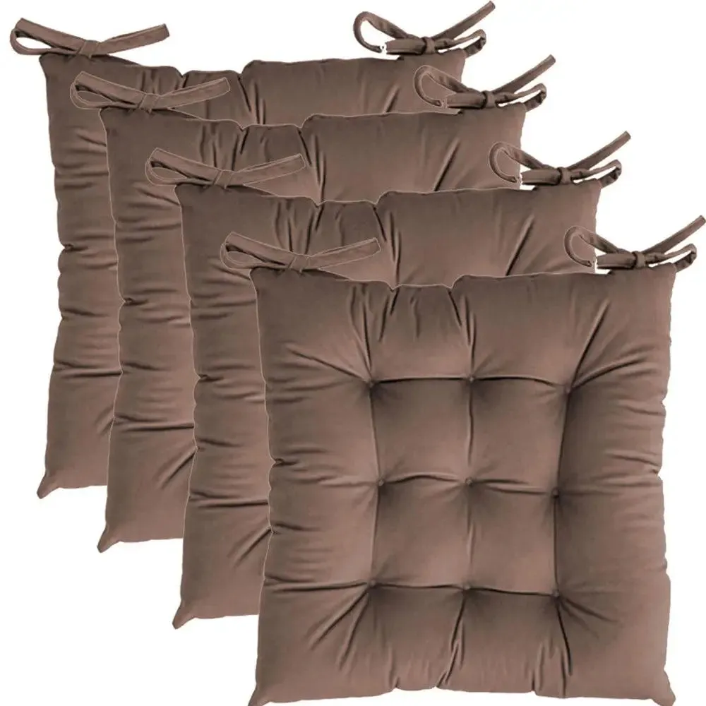 Ultra-Soft Solid cushions Microfiber Chair Pad/ Chair Cushion - 16x16 inch, Set of 4 Parrot Green