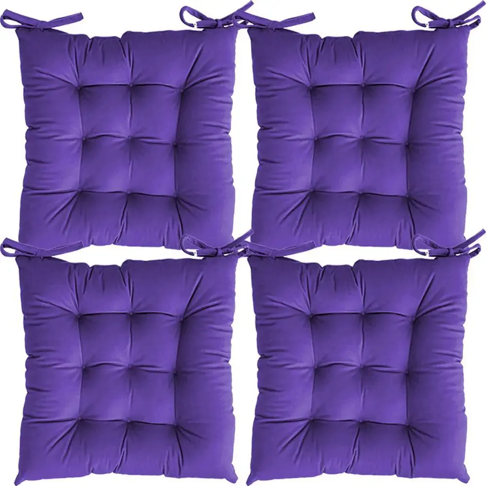 Ultra-Soft Solid cushions Microfiber Chair Pad/ Chair Cushion - 16x16 inch, Set of 4 Parrot Green