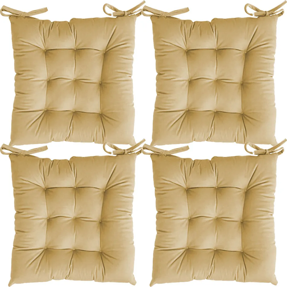 Ultra-Soft Solid cushions Microfiber Chair Pad/ Chair Cushion - 16x16 inch, Set of 4 Parrot Green