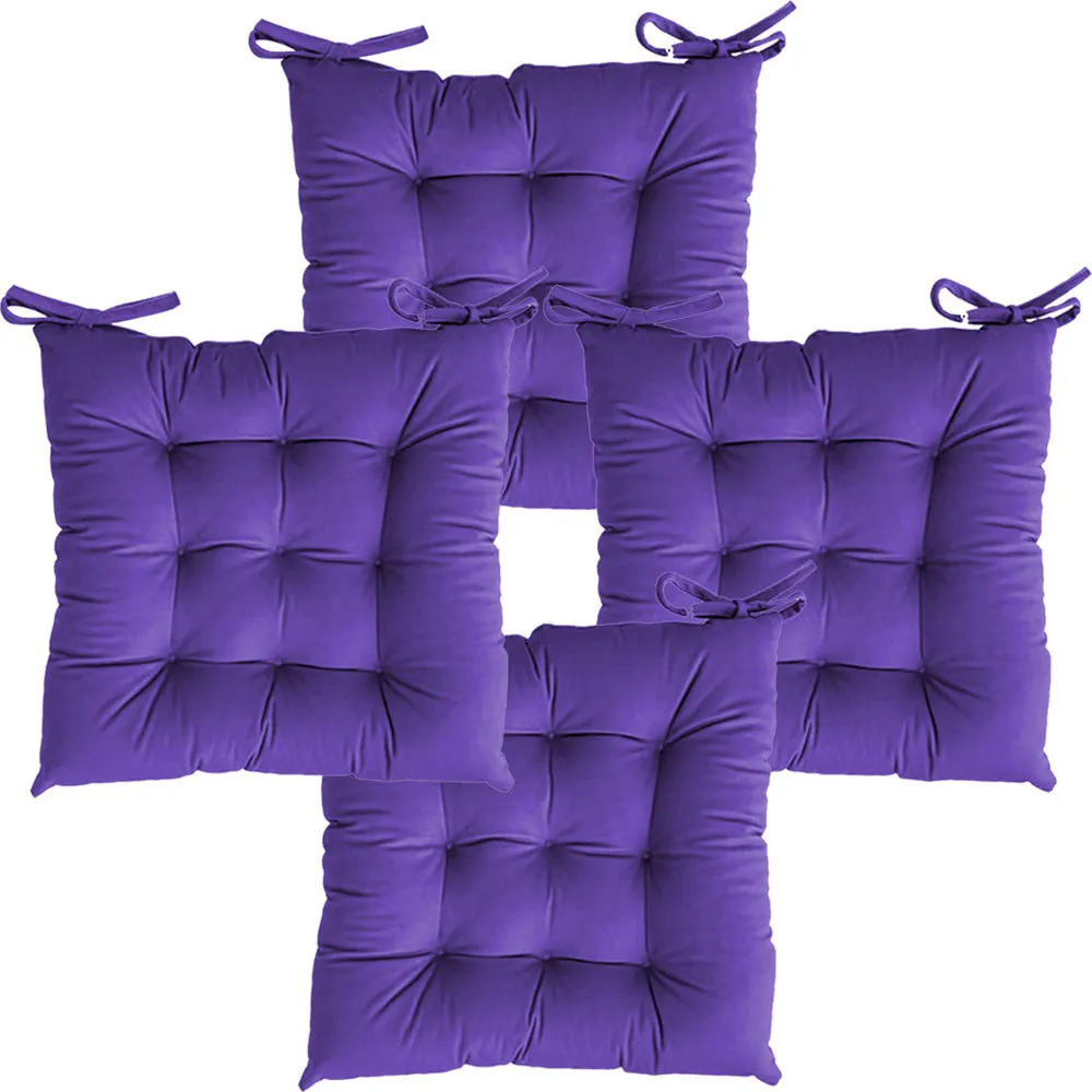 Ultra-Soft Solid cushions Microfiber Chair Pad/ Chair Cushion - 16x16 inch, Set of 4 Parrot Green