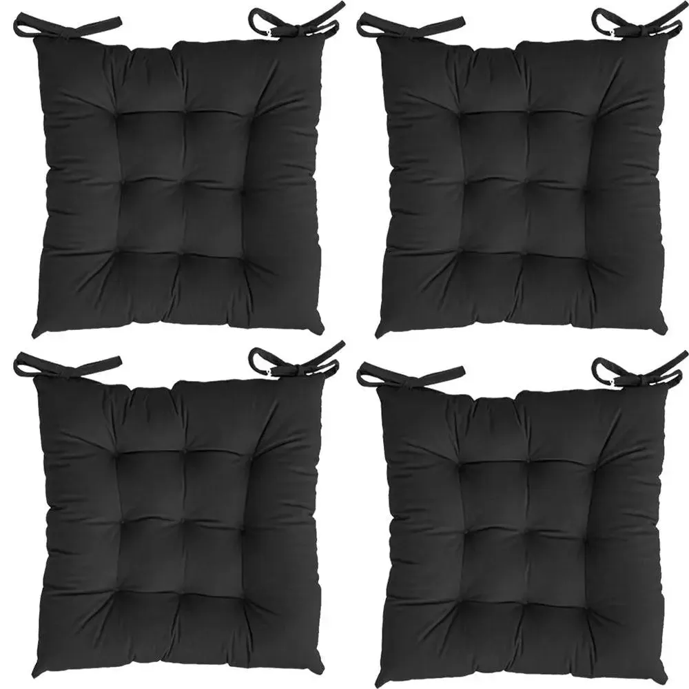 Ultra-Soft Solid cushions Microfiber Chair Pad/ Chair Cushion - 16x16 inch, Set of 4 Parrot Green