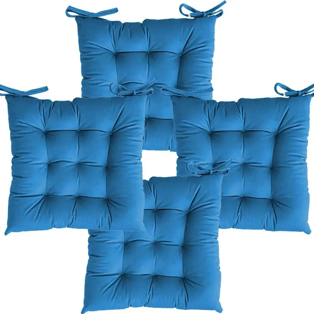 Ultra-Soft Solid cushions Microfiber Chair Pad/ Chair Cushion - 16x16 inch, Set of 4 Parrot Green