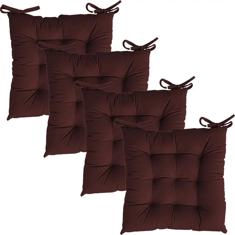 Ultra-Soft Solid cushions Microfiber Chair Pad/ Chair Cushion - 16x16 inch, Set of 4 Parrot Green