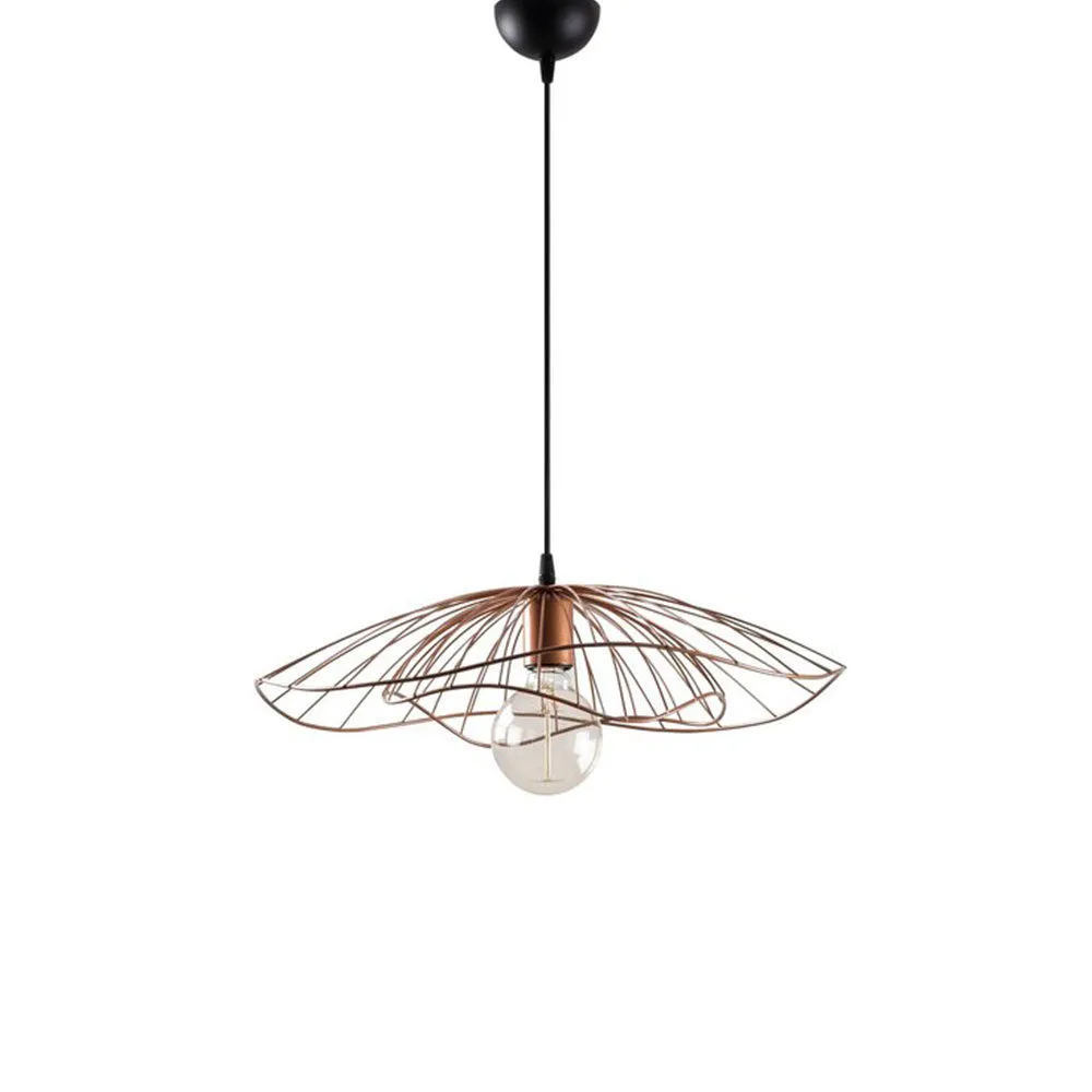 Umbrella Patterned Matte Gold Hanging Lamp