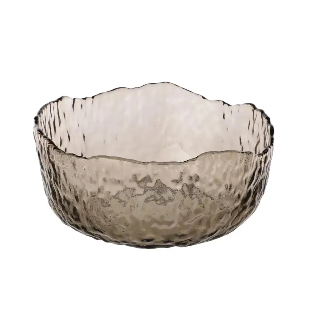 Uneven Japanese Motif Glass Mixing Bowls Set Of 3