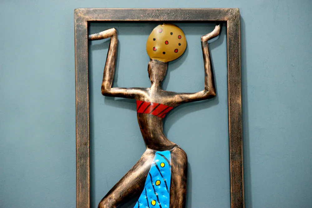 Unique African Lady Iron Metal Wall Art Decor
