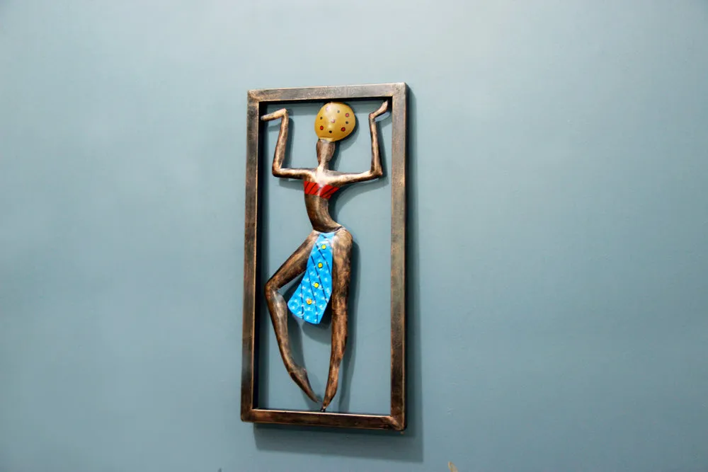 Unique African Lady Iron Metal Wall Art Decor