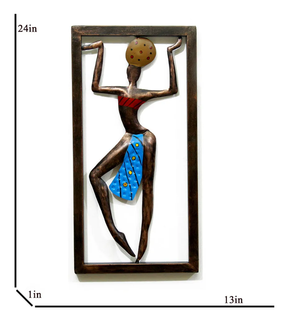 Unique African Lady Iron Metal Wall Art Decor