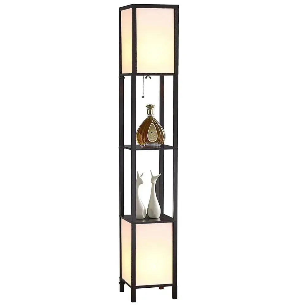 Unique Crafted Wooden Two Sided Shelf Lamp