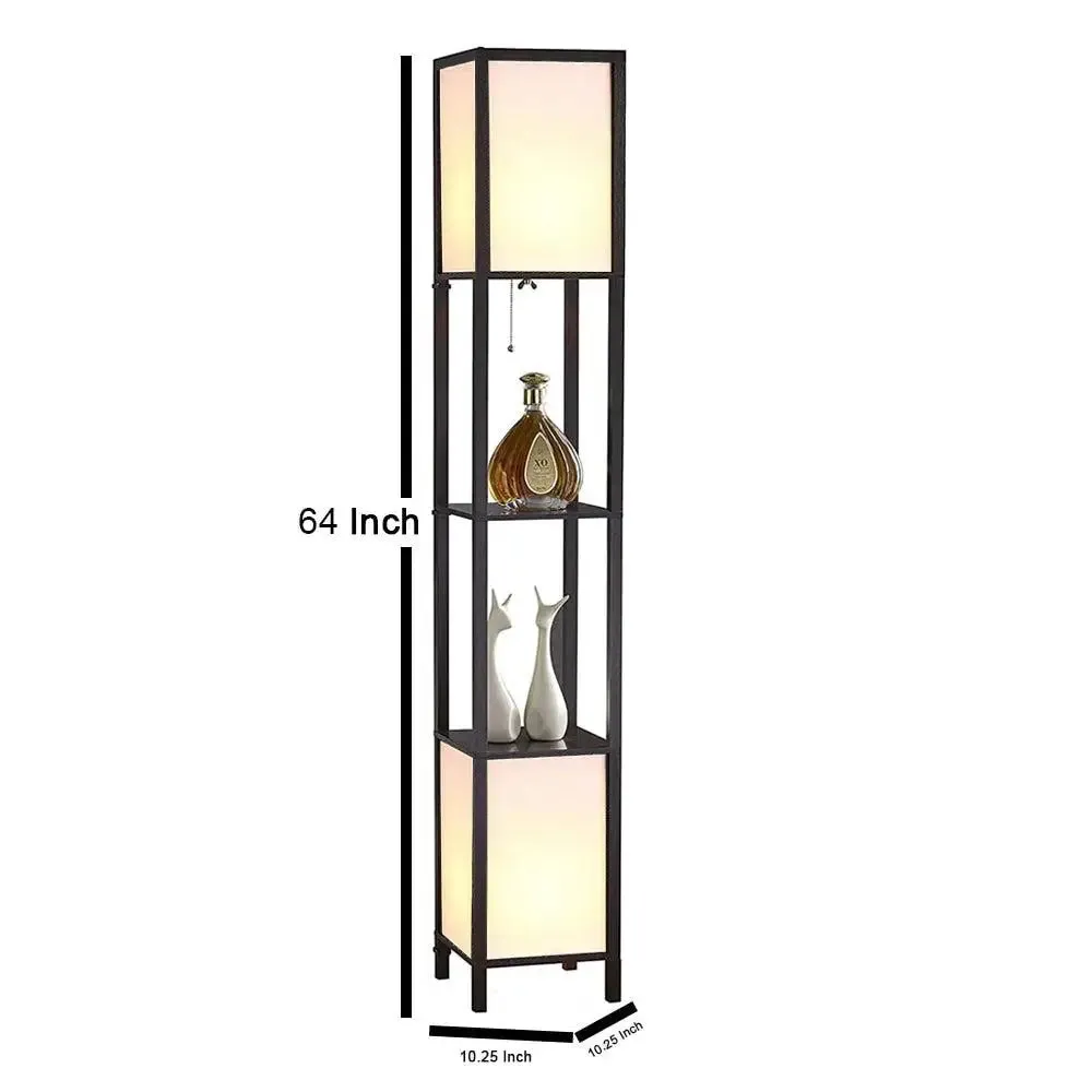 Unique Crafted Wooden Two Sided Shelf Lamp