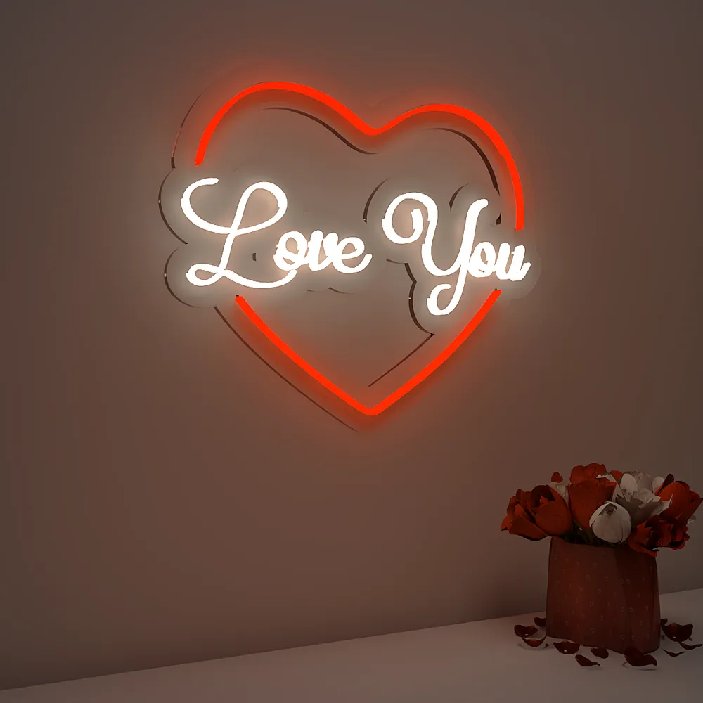 Unique Design Love You Neon Light (Available in Multiple Colors) Pink