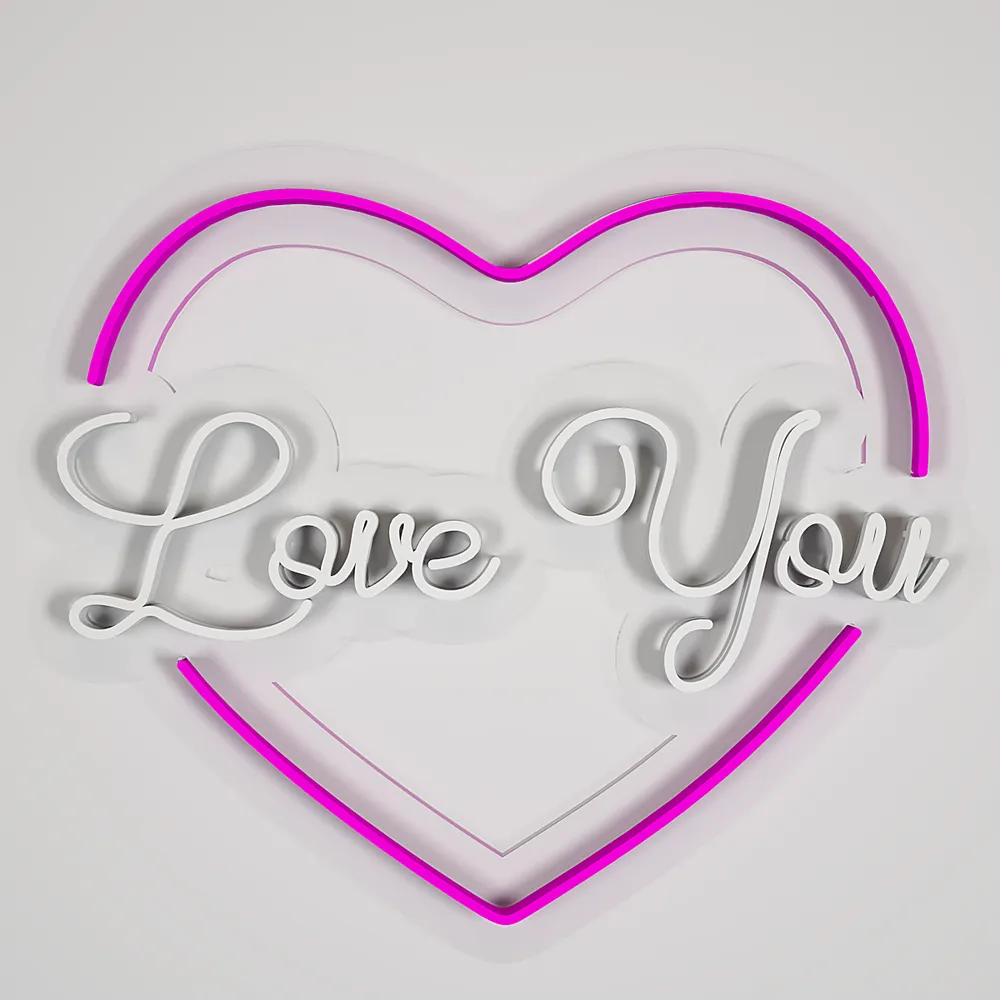 Unique Design Love You Neon Light (Available in Multiple Colors) Pink