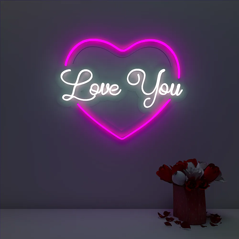 Unique Design Love You Neon Light (Available in Multiple Colors) Pink