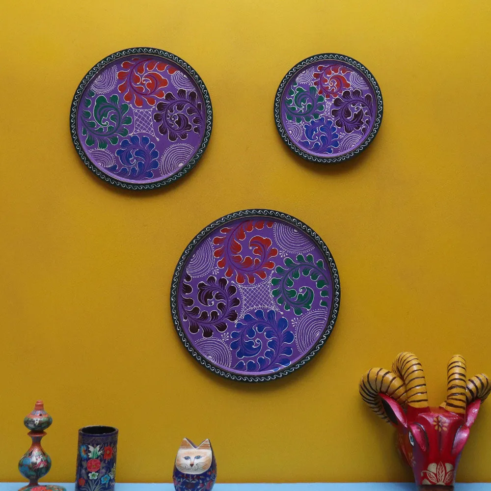 Unique Flamboyant Design Art Set of 3 Wallplates