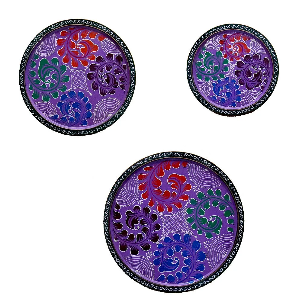 Unique Flamboyant Design Art Set of 3 Wallplates