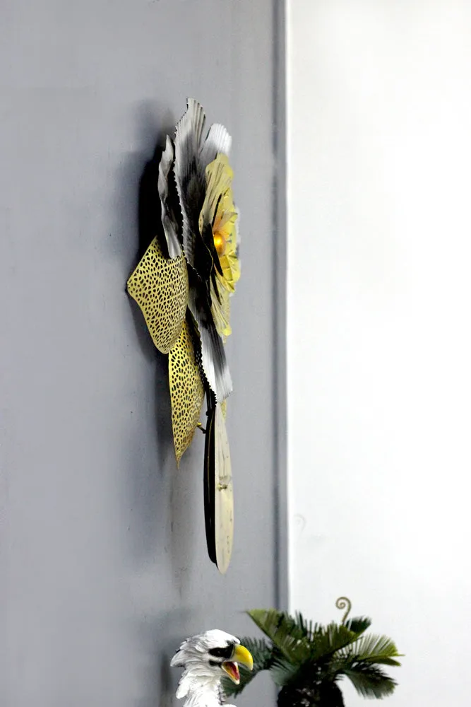 Unique Floral Design Metallic Wall Clock