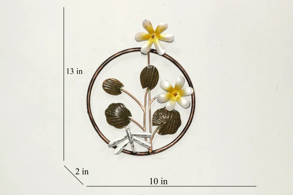 Unique Floral Ringlet Metallic Artwork for Living Area