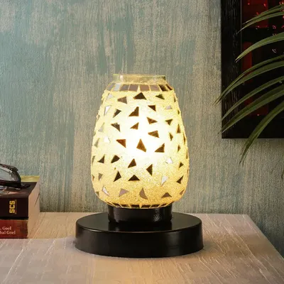 Unique Pattern Multicolor Mosaic Table Lamp