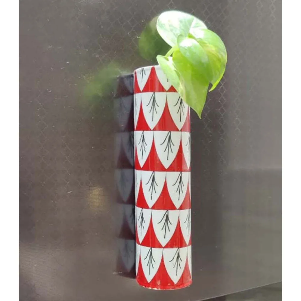 Unique Red Resilient Fridge Magnetic Metal Planter Set of 1