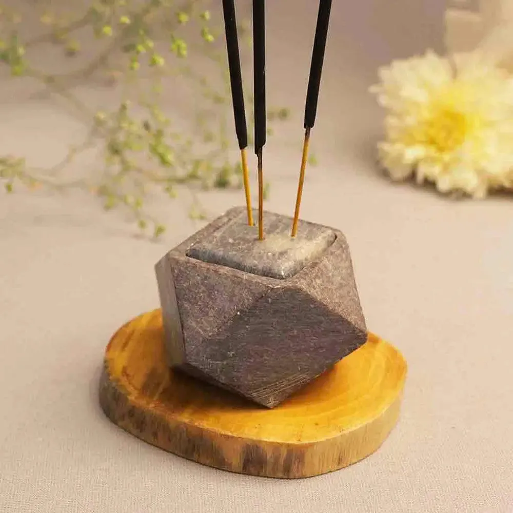 Unique-Shaped Marble Soapstone Incense Stick Holder