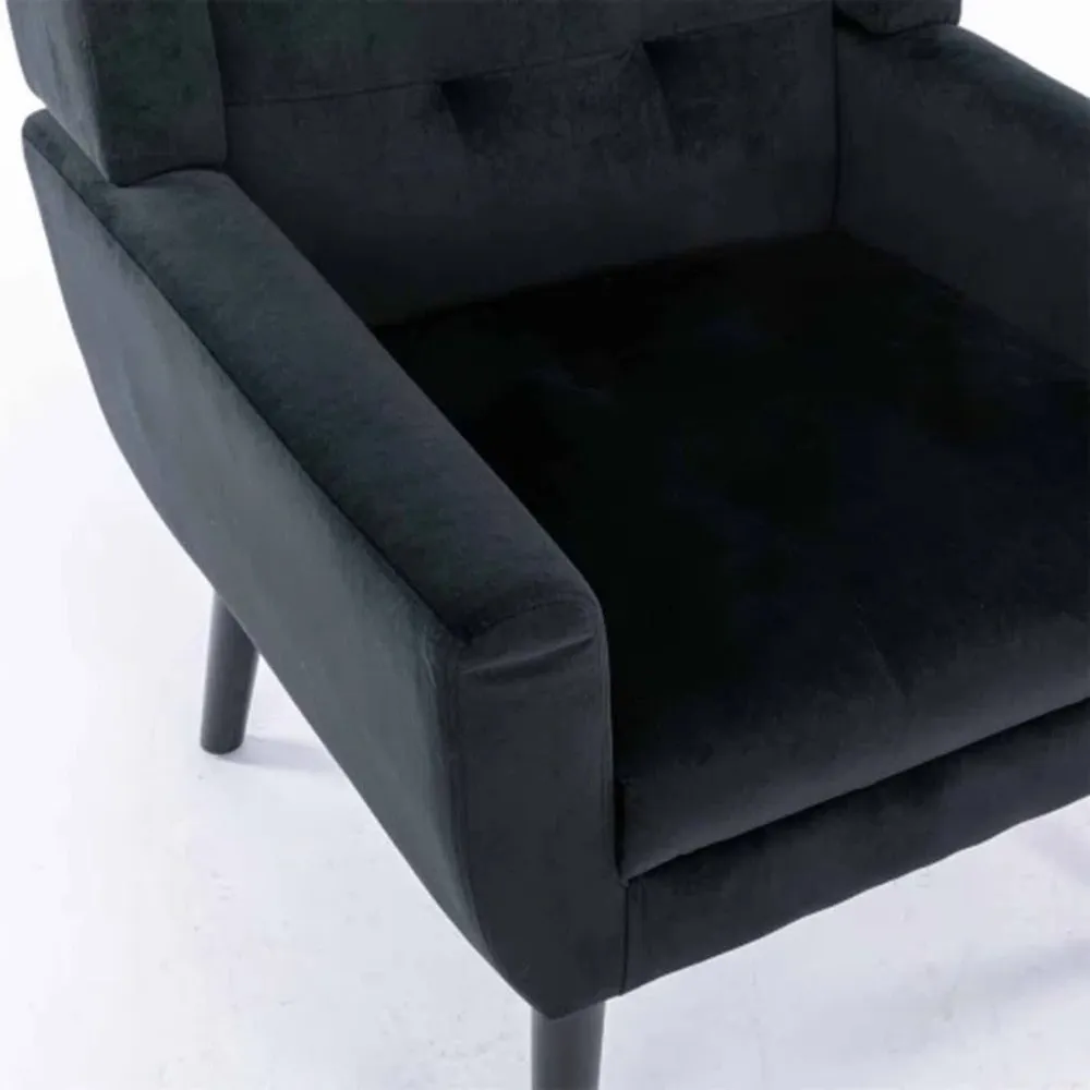 Urban Black Super Soft Velvet Armchair