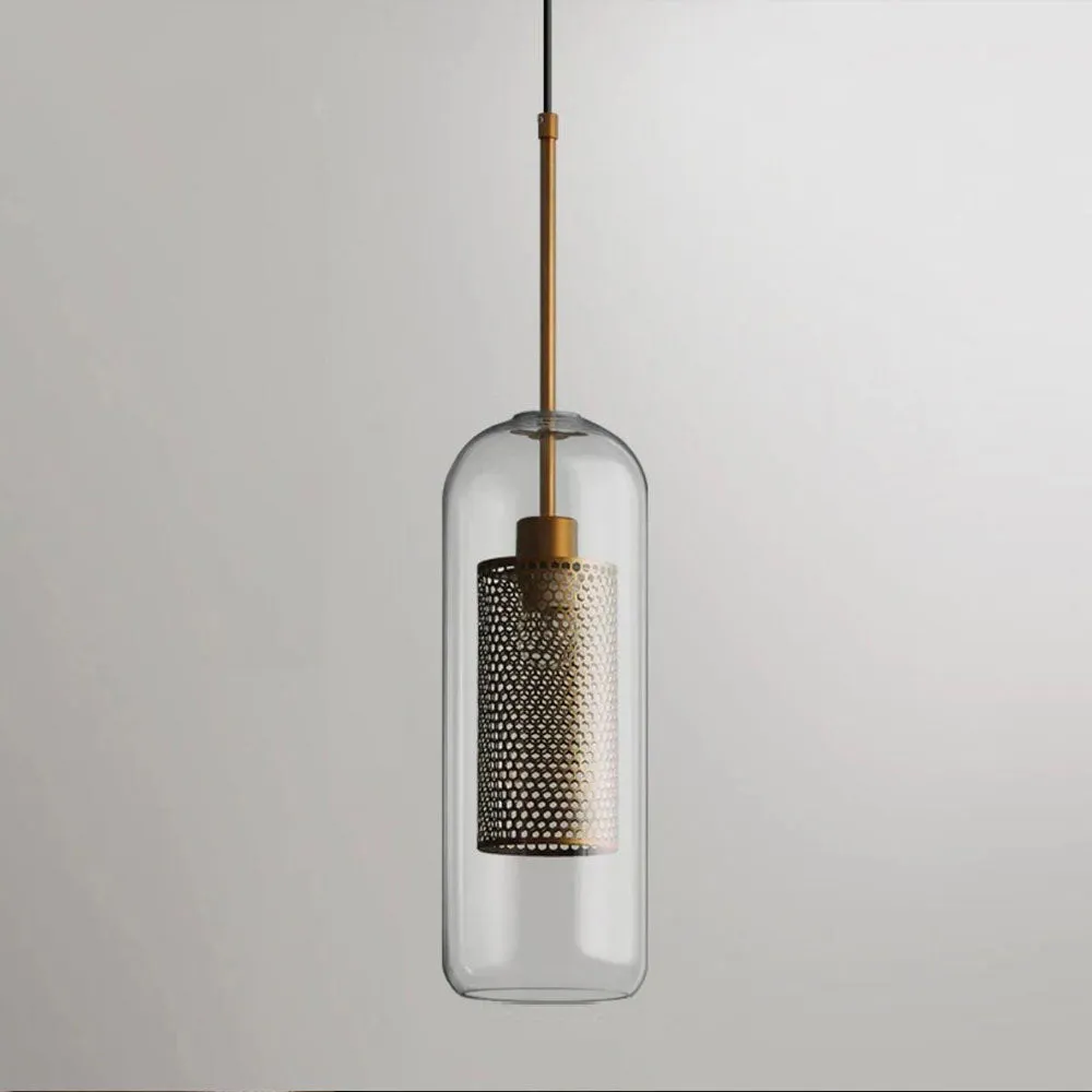 Urban Design Metal Hanging Lamp In Glass Shell